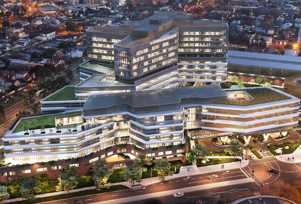 An artist's impression of the New Footscray Hospital in Melbourne's west.