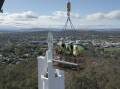 Bird's eye view from Albury's 'beacon' during one-in-20-year event