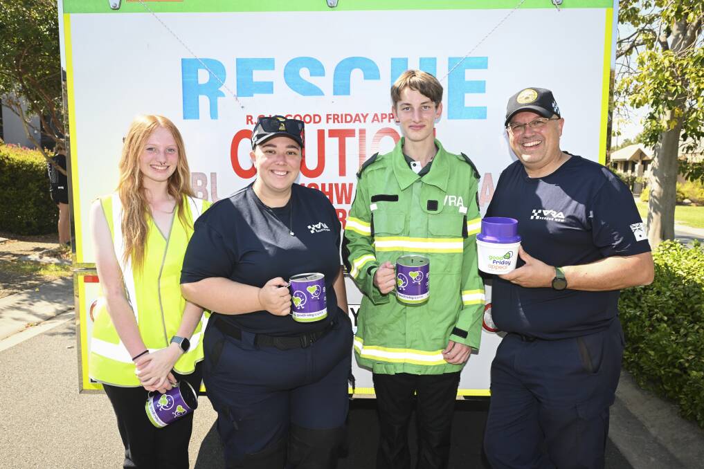 Albury and Border Rescue Squad's Jacqui Cantor, Courtney Hawke, Lachlan Cantor and Paul Marshall. PIcture by Mark Jesser