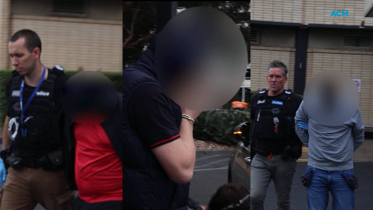 Three Irish men arrested at a hotel near Melbourne's Tullamarine Airport on May 2. Picture supplied