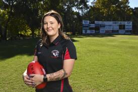 Thurgoona Female Football Club premiership player Tiara Willis has returned to the Bulldogs this season as the club's under-14s girls' coach. Picture by Mark Jesser.