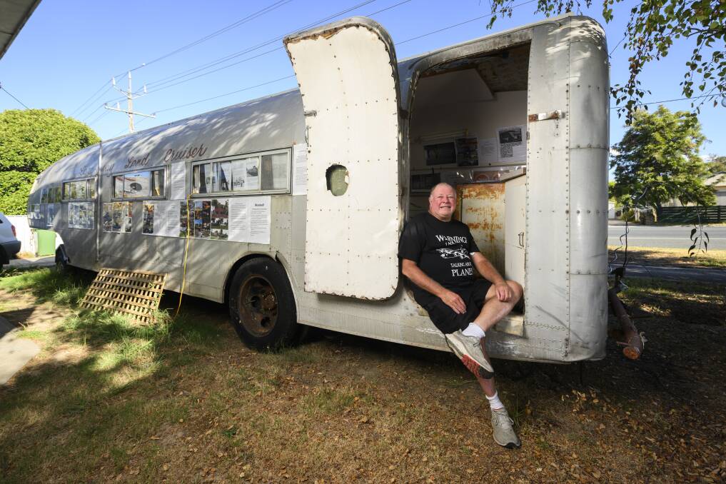 Darryl Gibbs enjoys researching the history of the Bungana, that sits in his front yard. Picture by Mark Jesser