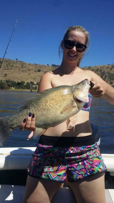 BIG DAY: Jess Smith caught and released this 62-centimetre yellowbelly while fishing at Hume Weir recently.