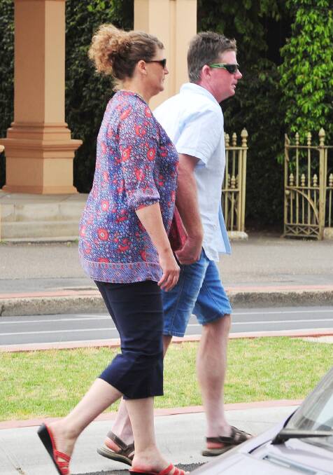 REVELATION: Lorraine Bourke leaves the Hunt family inquest after giving evidence. Picture: KIEREN L TILLY