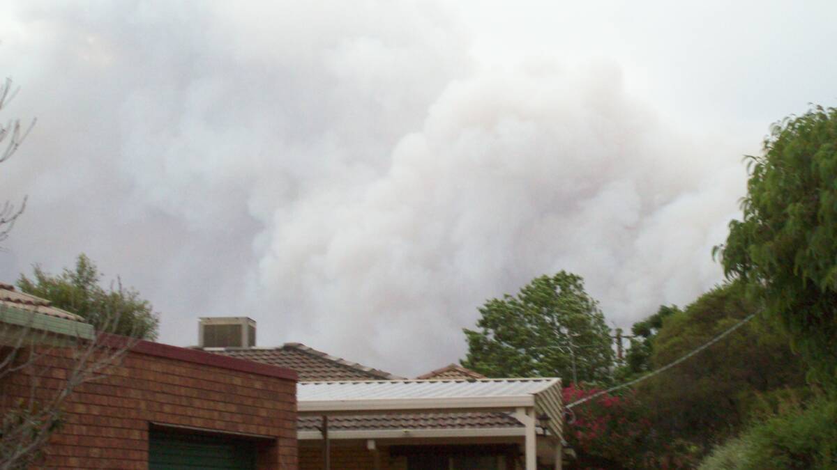 Clive Hayward shared these images of smoke from his West Wodonga backyard.