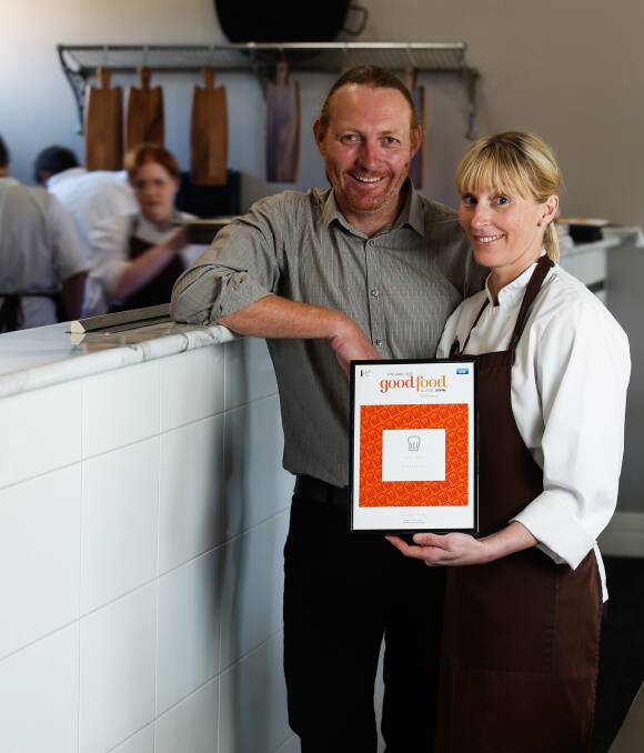 BUILDING SUCCESS: Wodonga's Broadgauge received its first hat at The Age Good Food Guide awards on Monday, to the delight of owners Steve Carne and Jodie Jones. The restaurant opened at the former rail station in 2013.