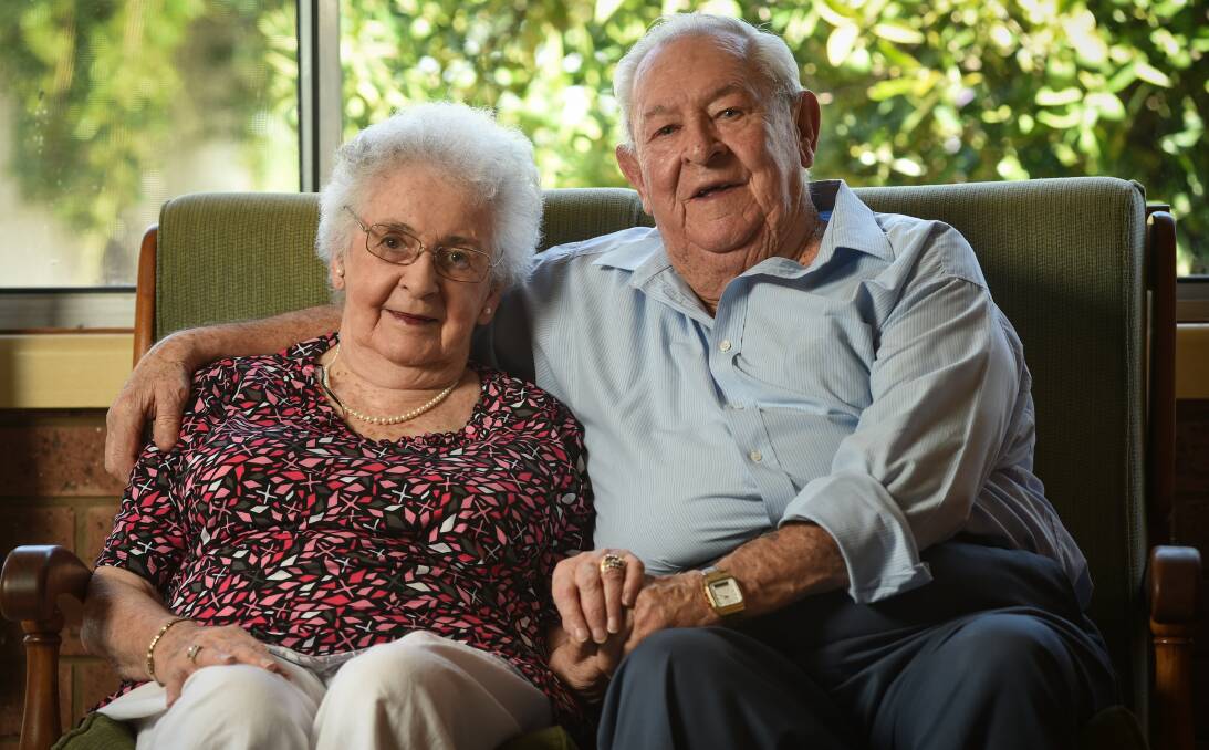 TRUE LOVE: Beryl and Brian Nicholson celebrated 65 years of marriage to which they put down to loyalty. The Table Top couple's romance began in 1946 and together they had six children. Picture: MARK JESSER. 