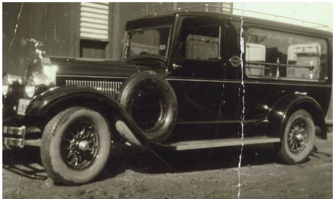 Step back in time ... an image of the original motor hearse purchased by Lester & Son in the 1920s. The business was established in 1907.