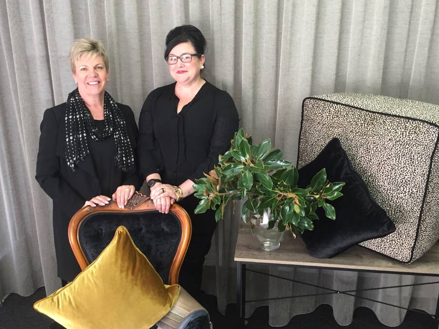 Jennifer Grant and Theresa Dinsdale, the new creative team at the A.S. Interiors showroom in Macauley Street, Albury.