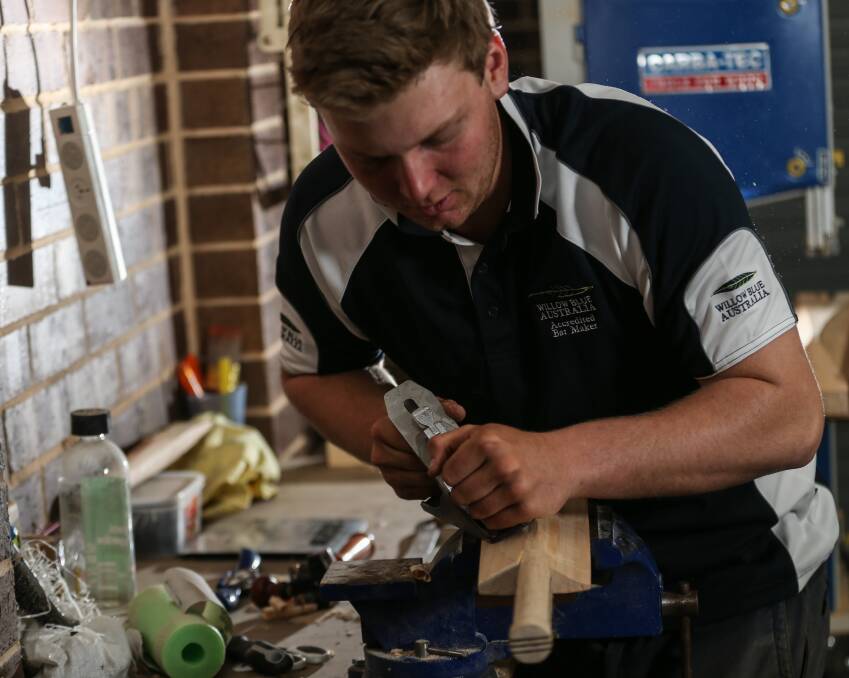 WILLOW WONDER: Zac Nichols plays for the Lavington Panthers cricket club and is running his own cricket bat making business, Titanium cricket.