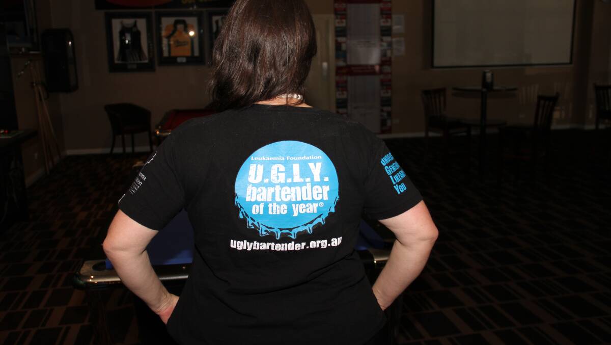 GET UGLY: Lisa Byatt shows off her campaign t-shirt at The Boomerang Hotel