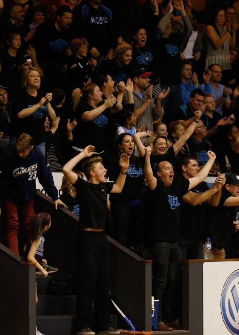 HOME-TOWN SUPPORT: Bandits' fans packed the Lauren Jackson Sports Centre on Saturday night and were in full voice, cheering their heroes on to the SEABL conference title. Pictures: MARK JESSER