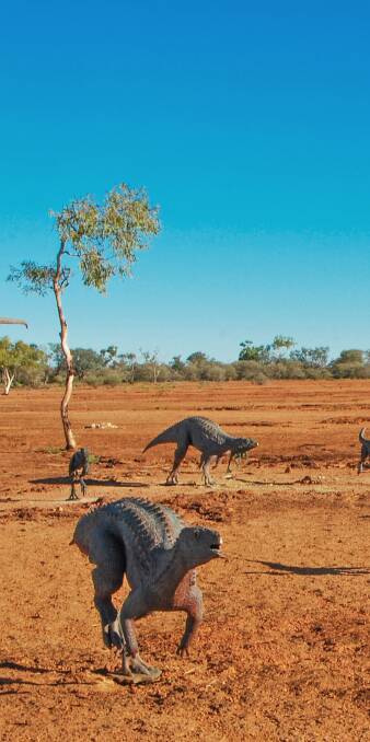 What it will look like when the replica dinosaurs are set loose on the Australian Age of Dinosaurs plateau.