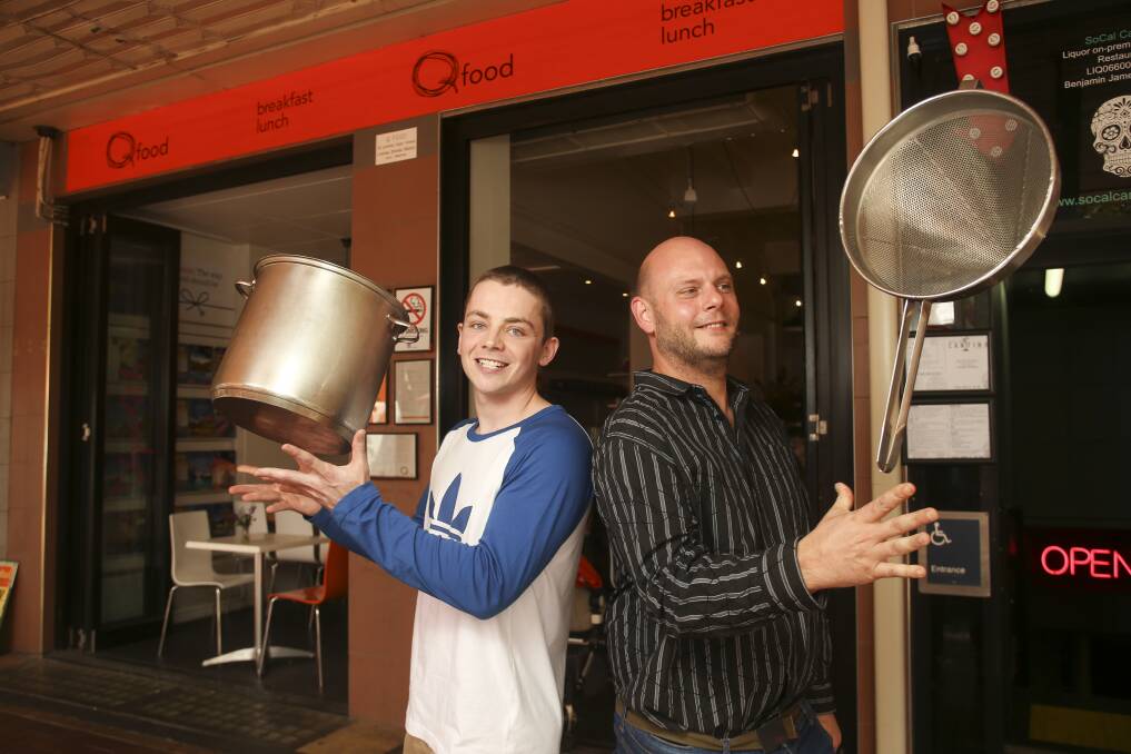 BALANCING ACT: Luke Stephens and Jamie Cox at Q Food. Picture: ELENOR TEDENBORG