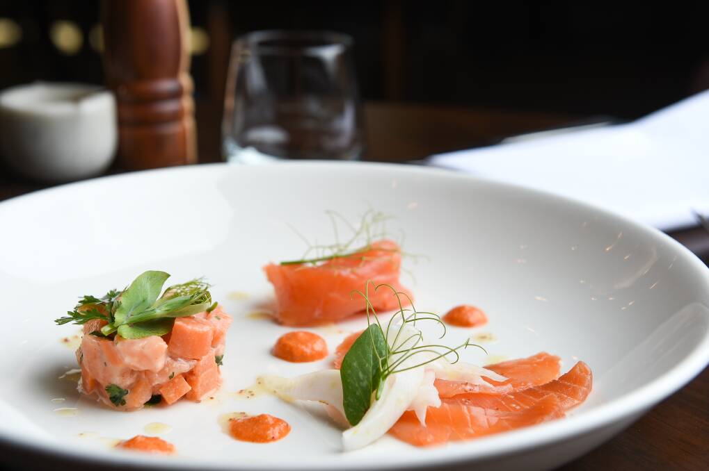 FRESH APPROACH: Salmon Three Ways from Ripe at Buller Wines.