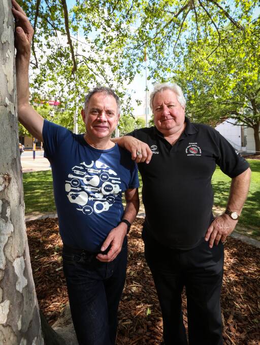 HEALTHY APPROACH: Chris Pidd and John Wood will perform Carpe Diem during the Wellbeing Festival in QEII Square in Albury on Saturday. Picture: JAMES WILTSHIRE