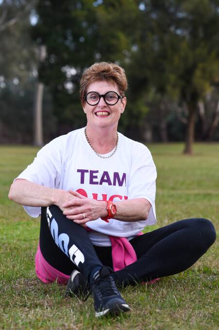 ON TRACK: Yvonne Richards is looking forward to the Mother's Day Classic in Wangaratta after finishing breast cancer treatment in the past year. She lined up for the Nail Can Hill fun run last weekend. Picture: MARK JESSER