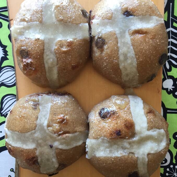 FUN BUNS: Chocolate-Ginger Hot Cross Buns from Albury's Nord Bakery.