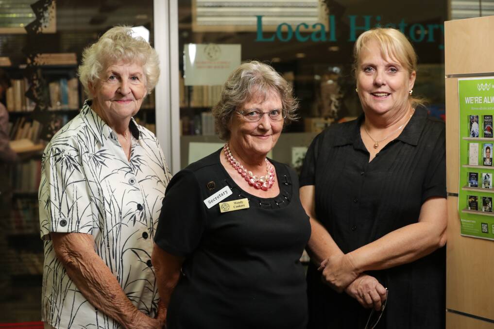 Wodonga Family History Society members Lyn Larkin, Wendy Cooksey and Janette Griggs. Picture: JAMES WILTSHIRE