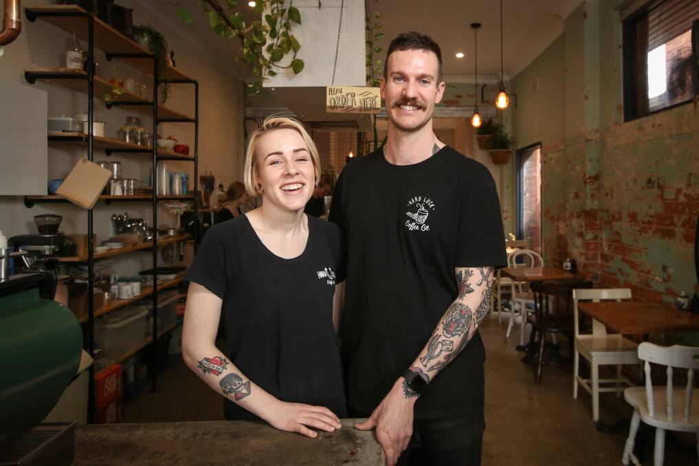 CAFE CIRCUIT: Partners in business and life, Tammie Taurins and Jarrod Elliott opened their first venture together – Hardluck Coffee Co at Yarrawonga – to offer quality coffee and comfort food. Pictures: JAMES WILTSHIRE
