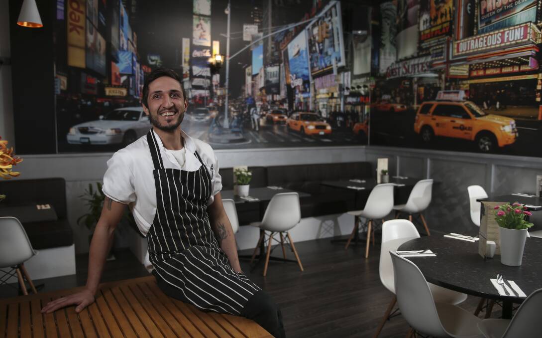 COSMOPOLITAN VIBE: Downtown Pizzeria chef AJ Alkady in the newly-revamped Dean Street restaurant in Albury. Picture: ELENOR TEDENBORG
