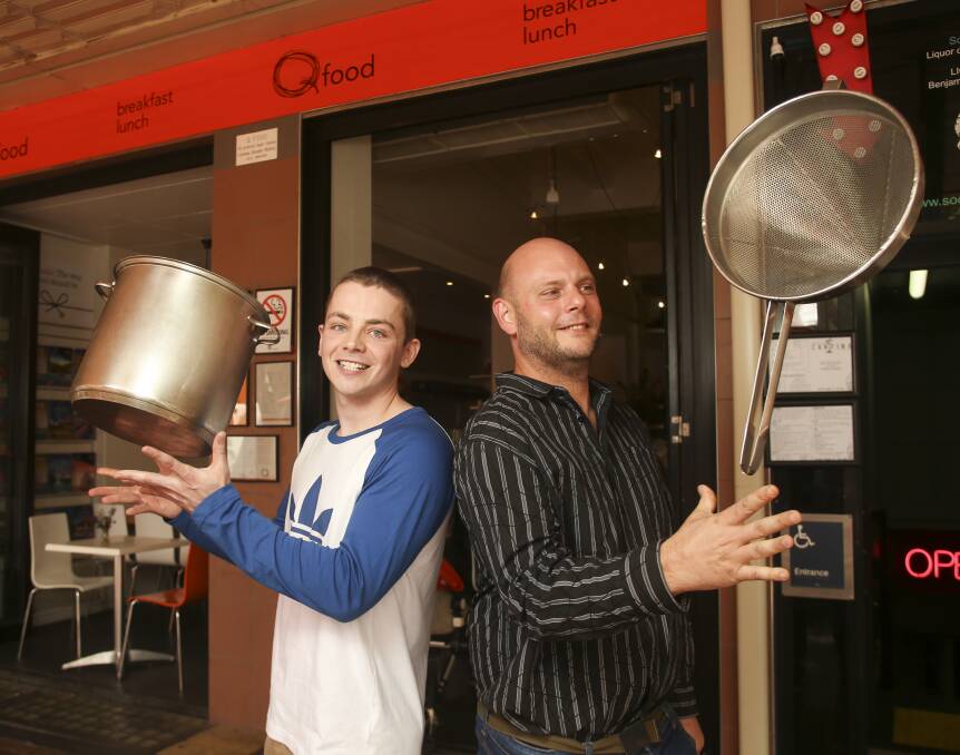 CLASSIC CATCH: Q Food co-owner Luke Stephens and head chef Jamie Cox team up to run Q Food in central Albury. Picture: ELENOR TEDENBORG