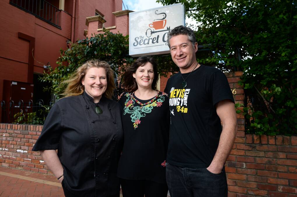 SECRET'S OUT: Kiwi-born chef Becks Henderson teams up with The Secret Cup owners Jane and Michael Keats, originally from Yackandandah and Christchurch, to deliver brunch-style meals six days a week. Picture: MARK JESSER