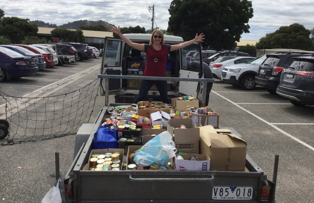 BIG IMPACT: One Can founder Ainsley Stone is thrilled with the response from Wodonga school students to the community food drive this year.