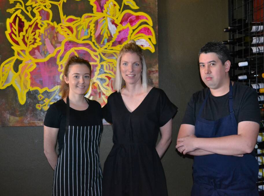 SAVOUR FLAVOUR: Border Wine Room's Susan Radoicic, Kate Murray and Dan Chan offer effortless fine dining using hero local produce. Picture: JODIE BRUTON