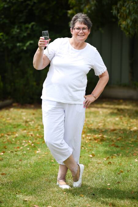 WHITE ON: Lavington grandmother Lyn Groves hopes people support Diner en Blanc, an Albury Wodonga Regional Cancer Centre Trust Fund event. Picture: MARK JESSER