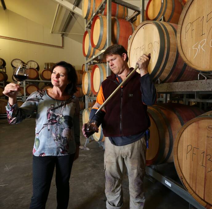 VINTAGE CROP: Wendy Killeen and winemaker Andrew Drumm are on track for a successful year as they celebrate the winery's 140th anniversary.