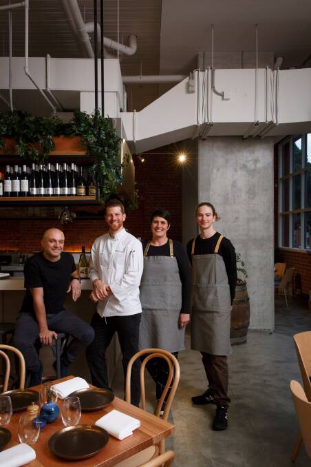 TEAM WORK: Project 49 owners Rocco Esposito, left, and Lisa Pidutti join chef Tim Newitt, second from left, and manager, Will Rushford, right.
