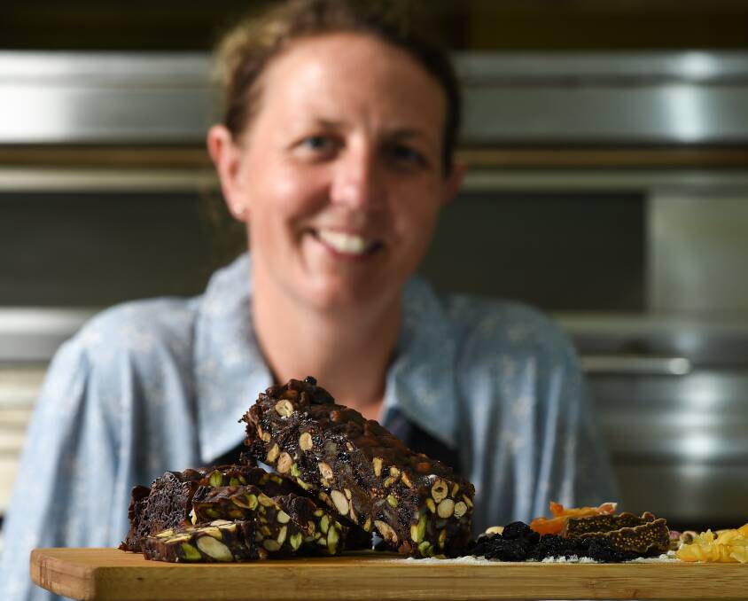 SPICE TEMPLE: The Bicycle Baker operator Nicky Bruce makes 2.5 kilograms of panforte in a batch at her central Albury bakery space. Pictures: MARK JESSER