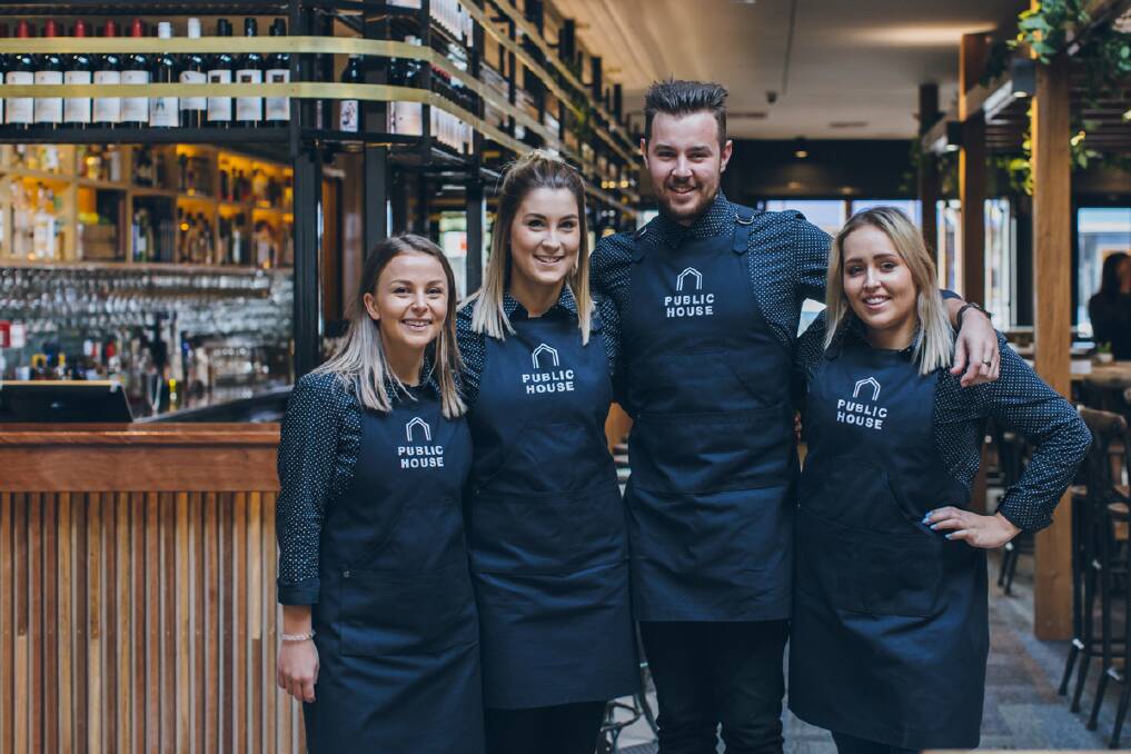 TEAM WORK: Public House staff Annie Bell, Kelsea Pygram, Luke Brosolo and Mia Tait in the former Soho building, which has undergone a major renovation.