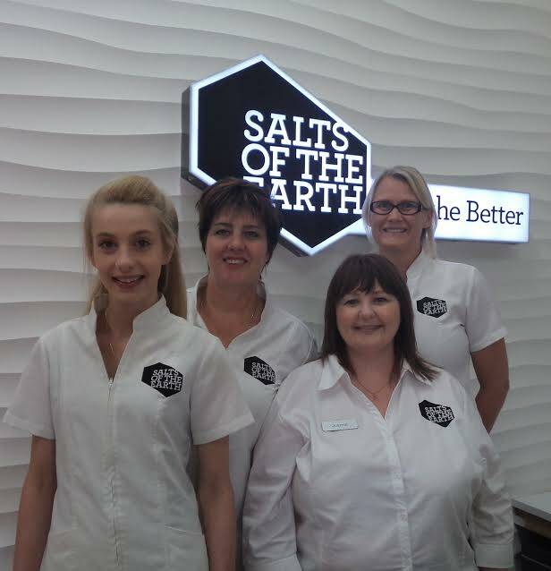 AWARD FINALISTS: Salts of the Earth staff Alicia Gibbs, Tracey Gibbs-Mance and Jo Thomas with Colleen Balfour, right, are finalists in 2017 NSW/ACT Franchise Council Association Excellence in Franchising Awards.