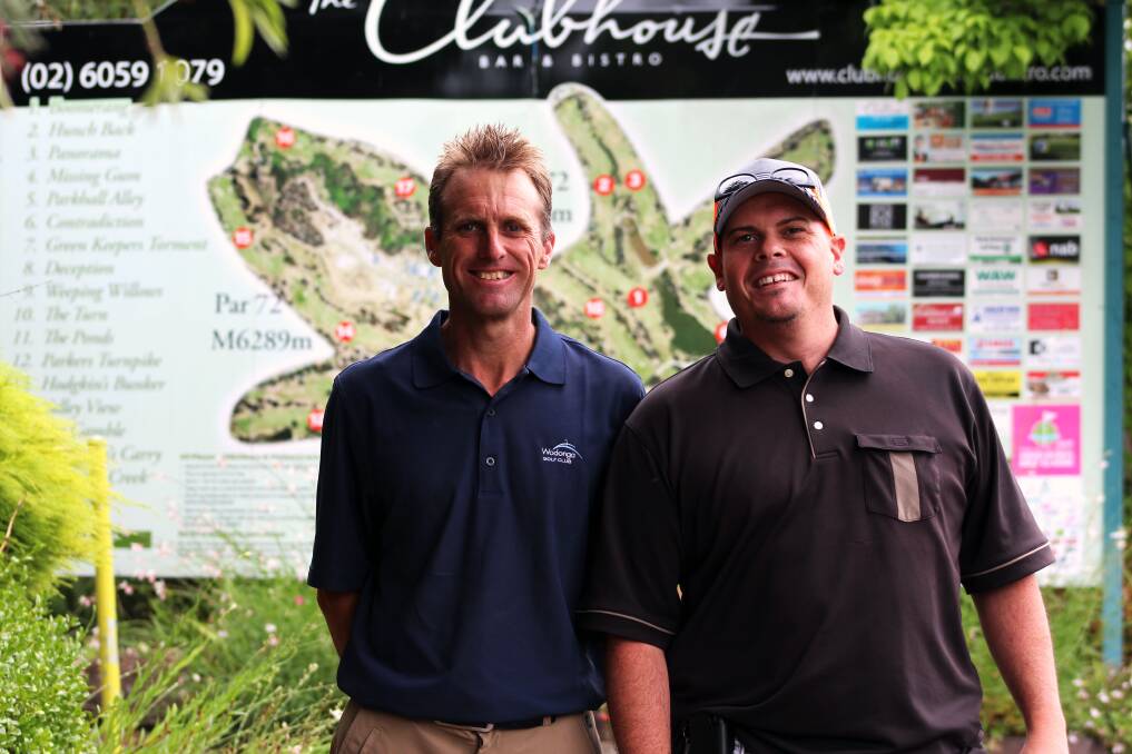 Wodonga Golf Club's Gavin Vearing and Collective Communications director Brandt Johnson