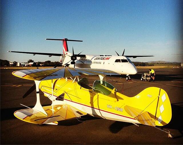 @tgaerobatics posted this great photo on Instagram at Albury Airport under the caption - Little meets big!