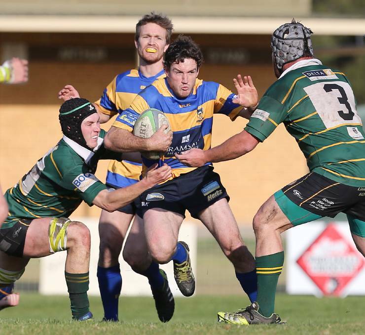 CAPTAIN'S KNOCK: Steamers' Richie Manion was back to his best as the blue and golds ran in 17 tries against Ag College. Picture: JOHN RUSSELL