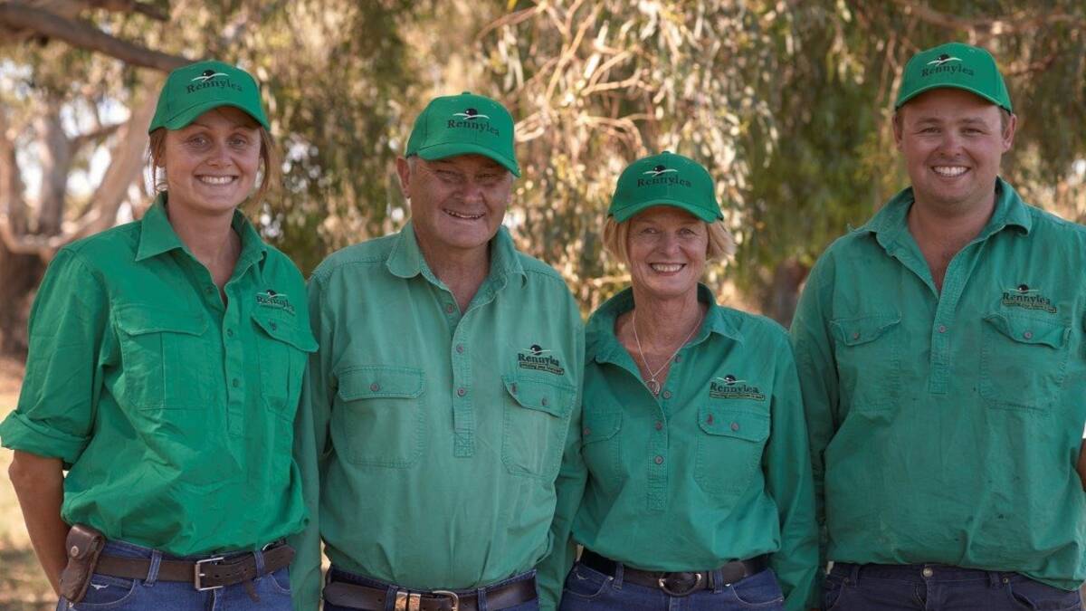 The Corrigan family at Rennylea: Ruth, Bryan, Lucinda and Anthony. They say the upcoming bull sale on March 13 is a tribute to the work of Peter and his team.
