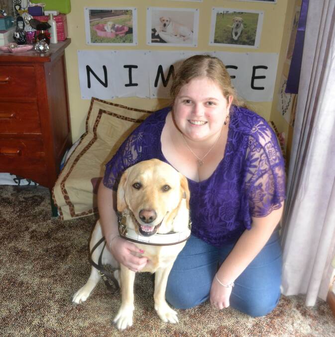 Partners: Tegan has learnt to rely on Nimbee, who has provided a new level of independence for the 22 year-old and helped her to pursue a career in helping others.