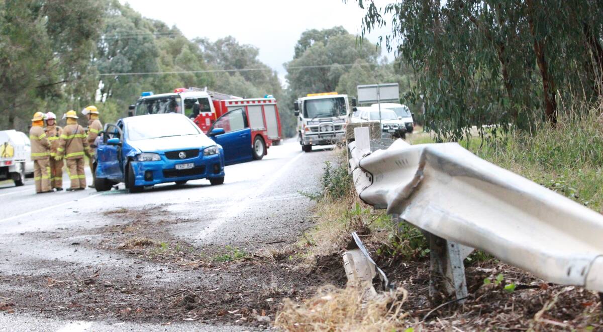 CRASH HOTSPOT: This crash on the Great Alpine Road in Wangaratta in 2016 was one of a long list on the road over the past five years.