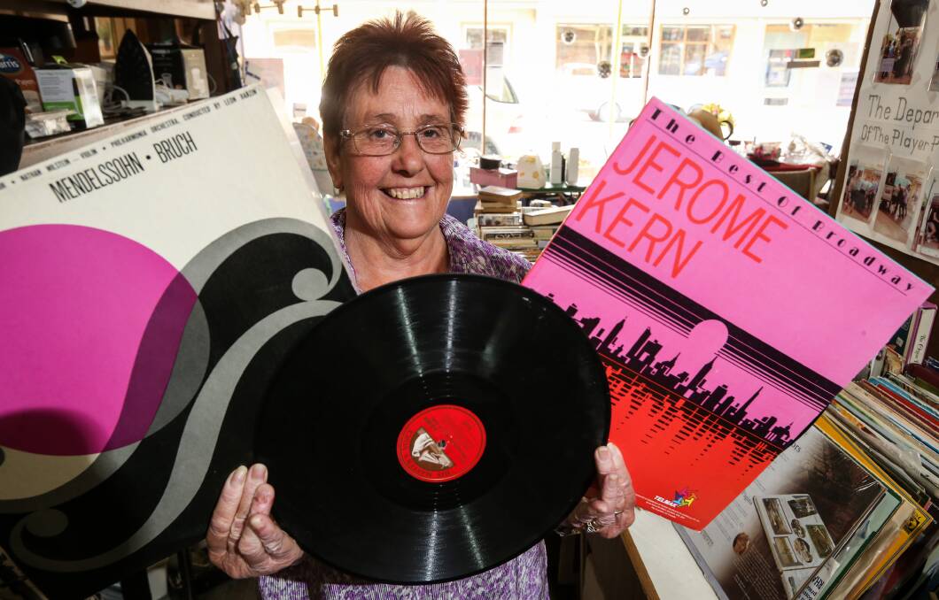 CLASSIC TUNES: Murray Brass Band Treasure Shop owner Janet Dickins has a healthy collection for Record Store Day. Picture: JAMES WILTSHIRE