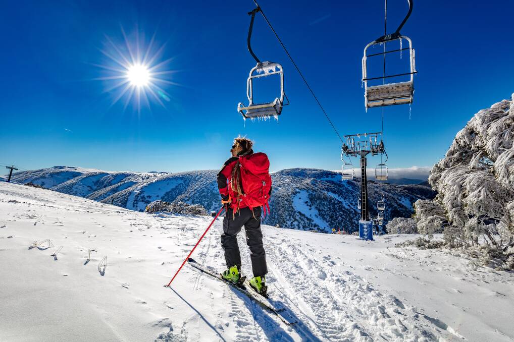 GLORIOUS DAY: Skiers were out on the snowfields at Mount Hotham on Thursday for a sunny, but cold first day of winter. Pictures: KARL GRAY