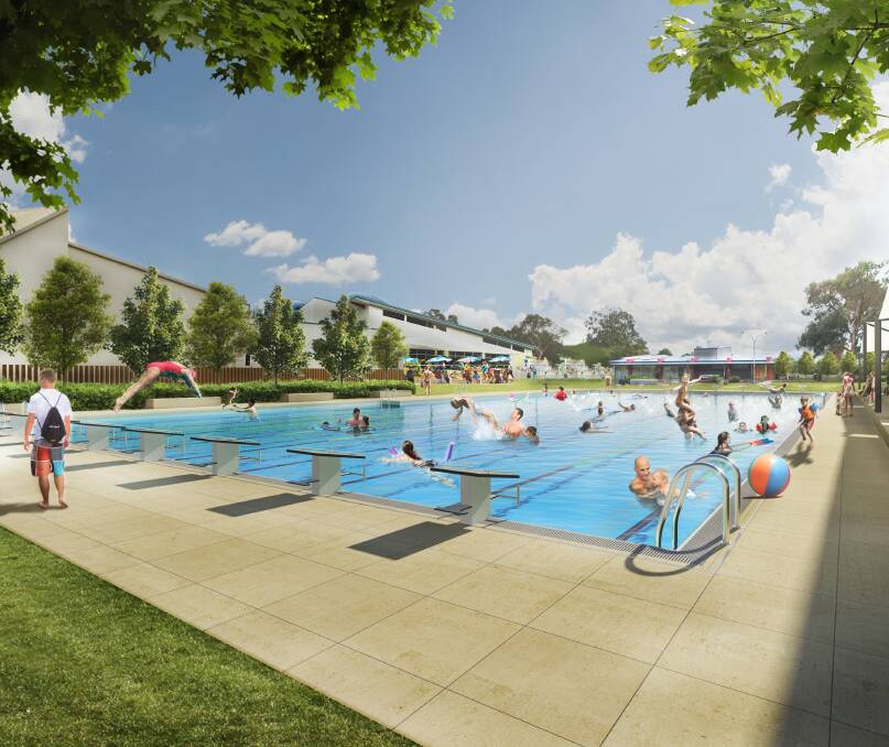 DEAD IN THE WATER?: An artist's impression of the proposed new 50-metre pool for Wangaratta, which still requites $4 million in funding.