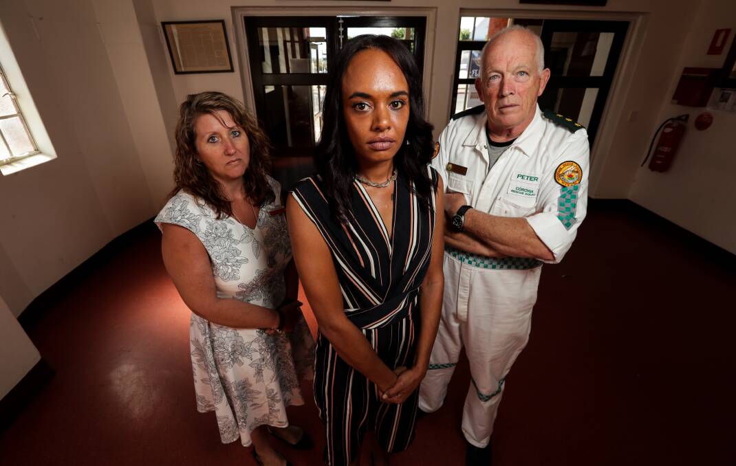 TOUGH LESSONS: Vicki Richardson, whose daughter died texting while driving; Rosalia Cikaitoga; and VRA's Peter Wright. Picture: JAMES WILTSHIRE