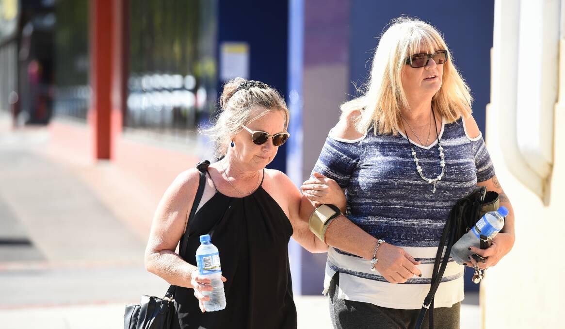 TOUGH WEEK: Vicki Denniss (right), the mother of Jessica McLennan, has been in Wangaratta court all week.