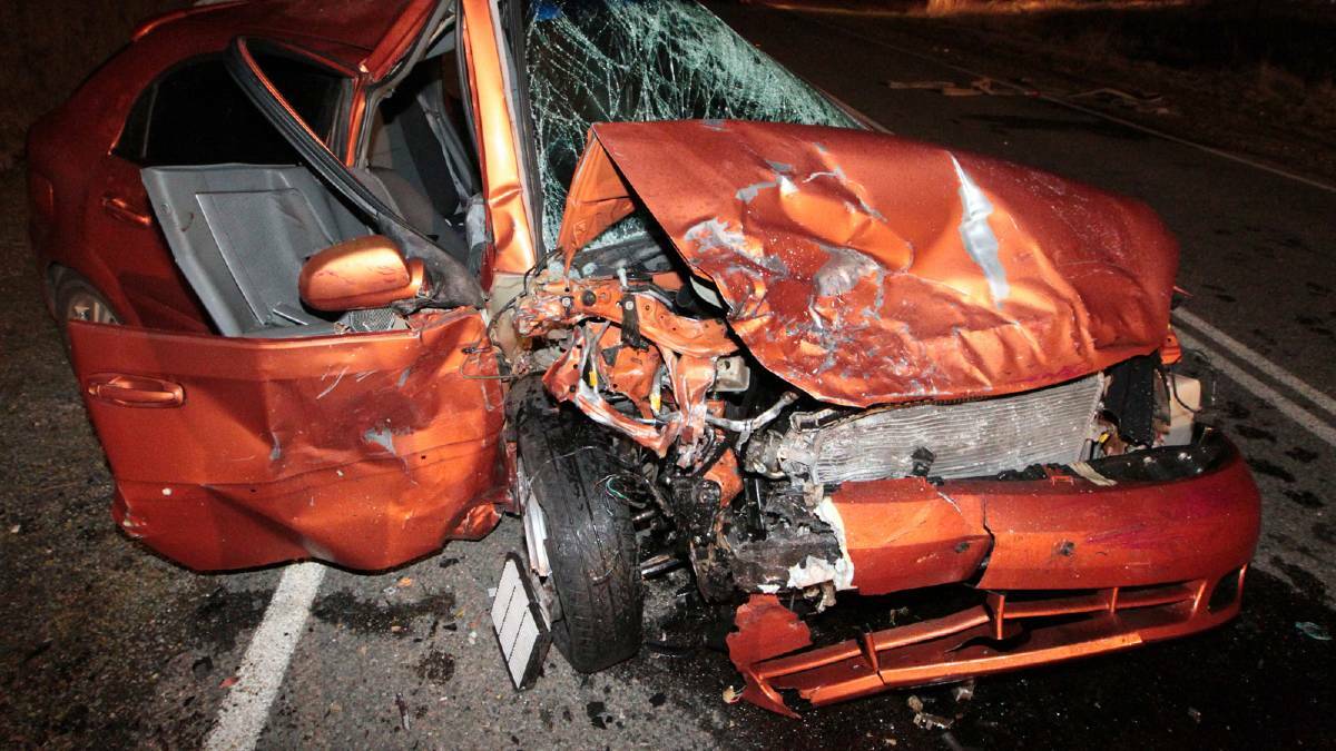 SERIOUS DAMAGE: One of the cars involved in the 2012 Wooragee crash.