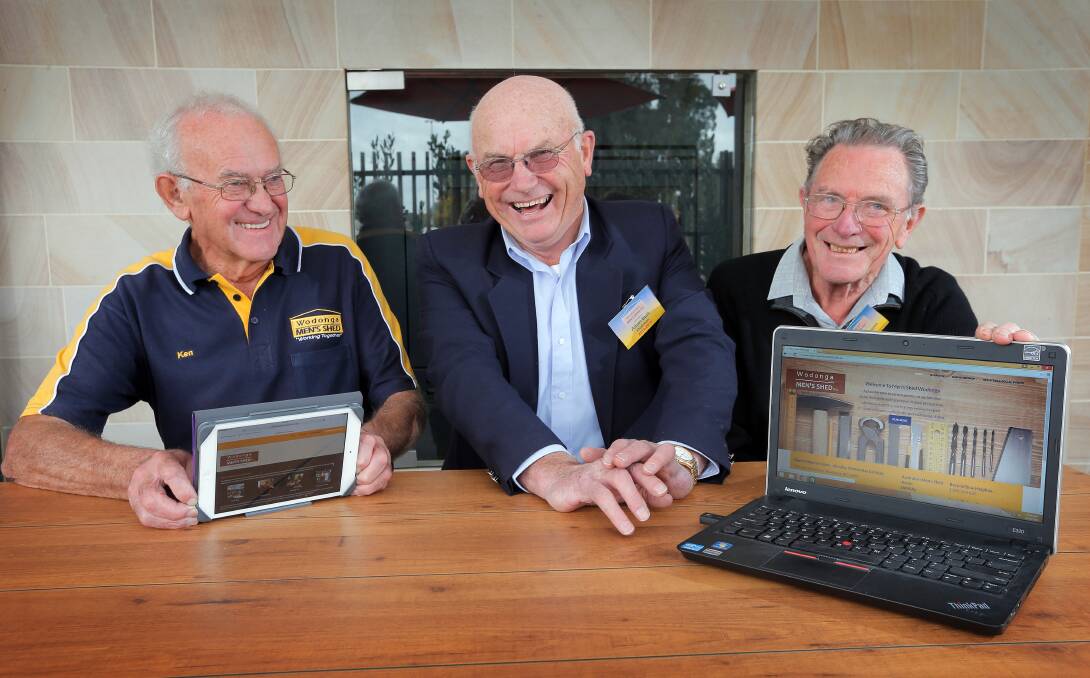 HEALTH-CONSCIOUS: Ken Farrar, Alton Butt and Alec Thompson from Wodonga Men's Shed are part of the majority who regularly visit a doctor.