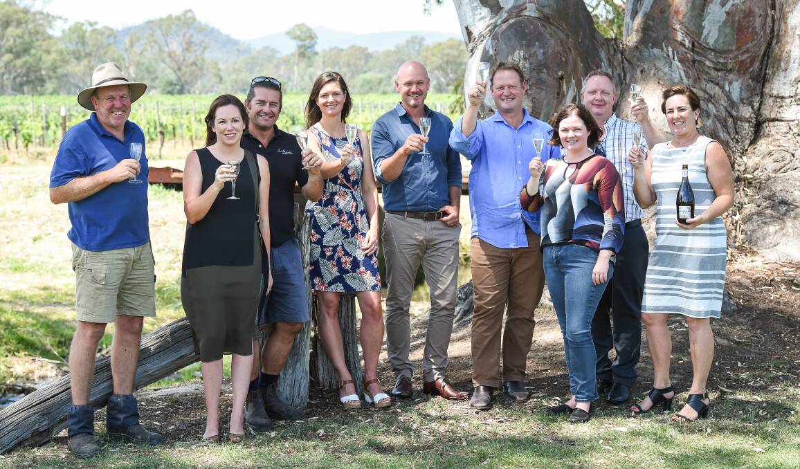 CHEERS: John Darling, Jaclyn Symes, Sam Miranda, Natalie Pizzini, Darren Vincent, Michael Dal Zotto, Lisa Chesters, Dean Cleave-Smith and Alison Lloyd.