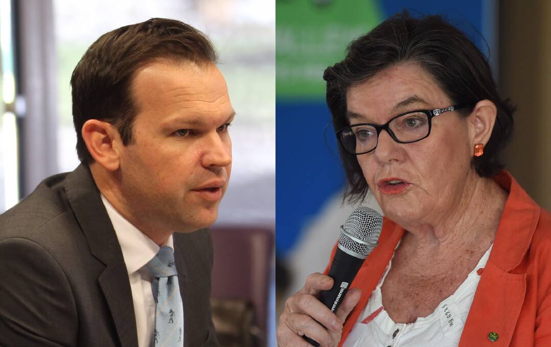 POLITICIANS AT ODDS: Resources Minister Matt Canavan and Indi MP Cathy McGowan have opposing views on the importance for renewable energy.